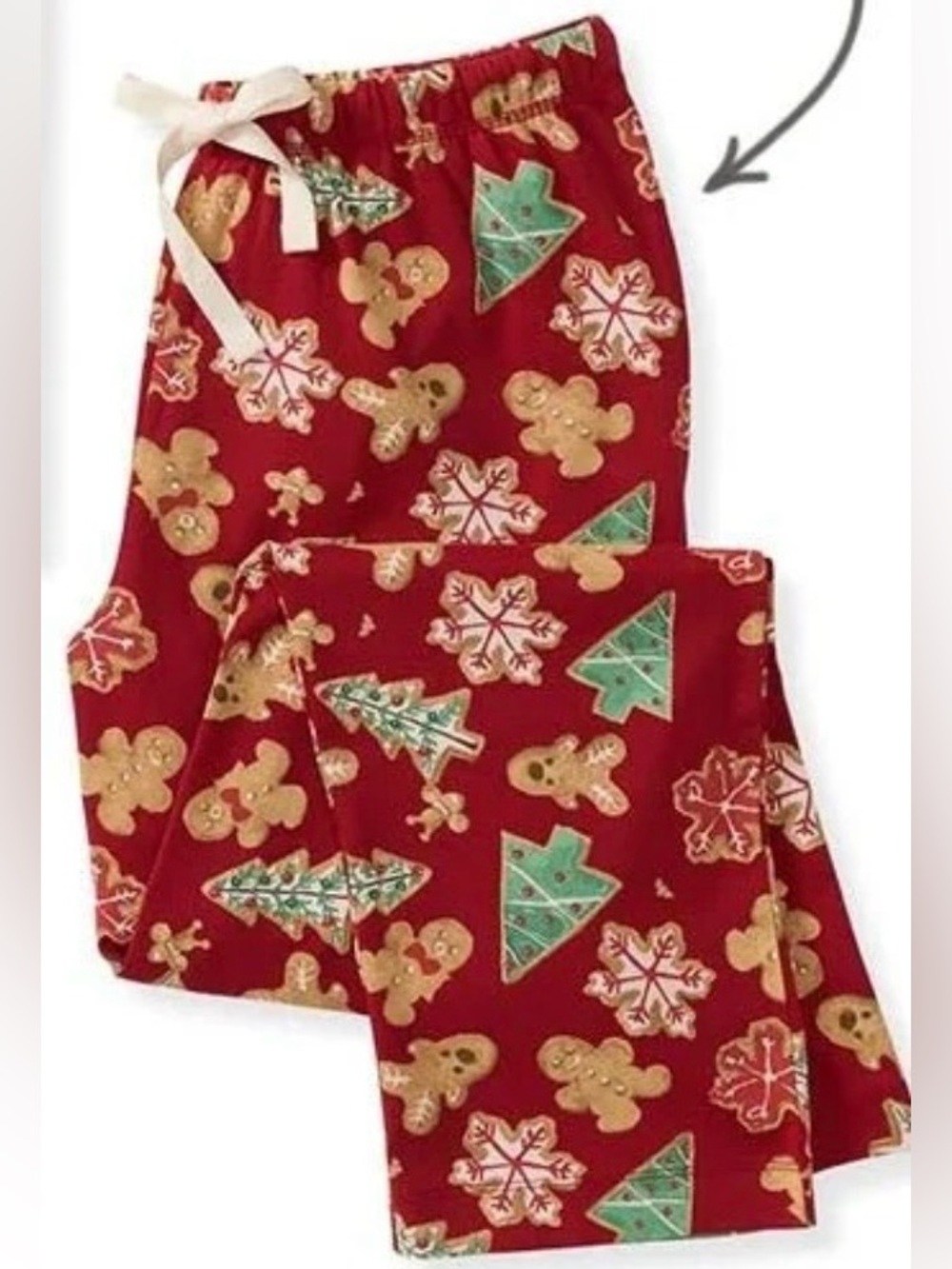 Burt's Bees Cotton Red Gingerbread Holiday Pajama Bottoms